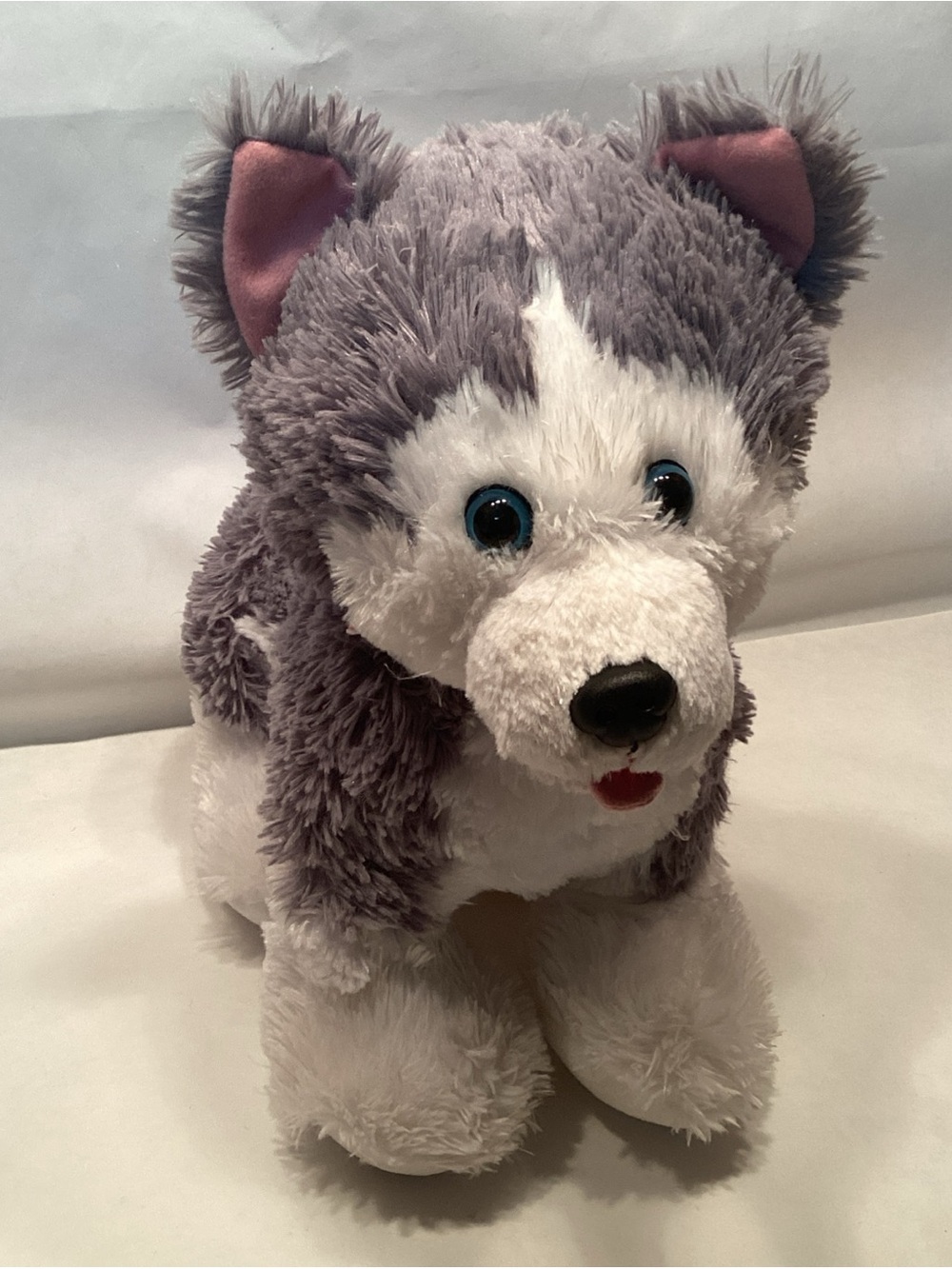 Vintage Build A Bear Siberian Husky Dog BAB 12” Wolf Open Mouth